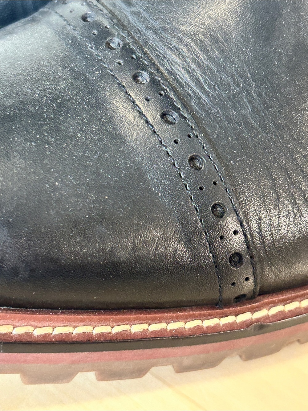 Warfield & Grand Men's Black Leather Cap Toe Lace-Up Ankle Boots US 11.5 - Picture 5 of 9